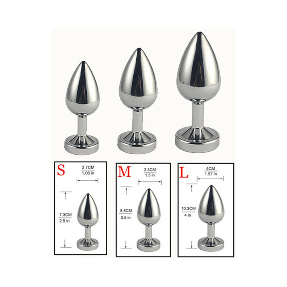 Ple''sur 3-Setting LED Light-Up Metal Anal Plug – Small, Silver