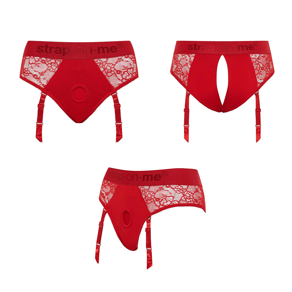 Strap-On-Me Diva Lingerie Harness - Red - XL - Adjustable and Soft Fitting Design