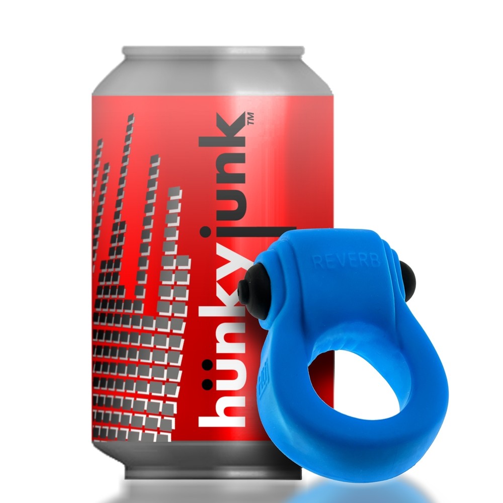 Hunkyjunk REVRING Cockring with Bullet Vibrator – Teal Ice