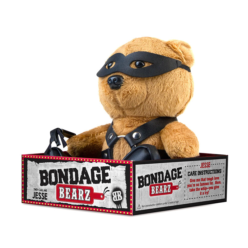 Bondage Bearz Freddie Flogger Stuffed Teddy Bear with Flogger – Tan