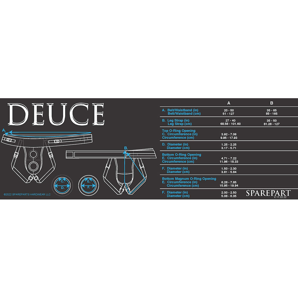 SpareParts Deuce Double Strap Harness - Black - Size B Regular