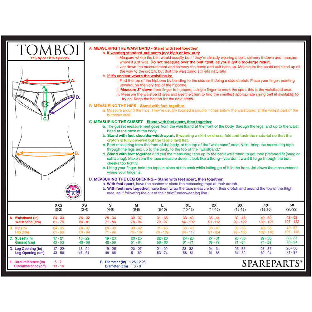 SpareParts Tomboi Nylon Briefs Harness – Black – Size M