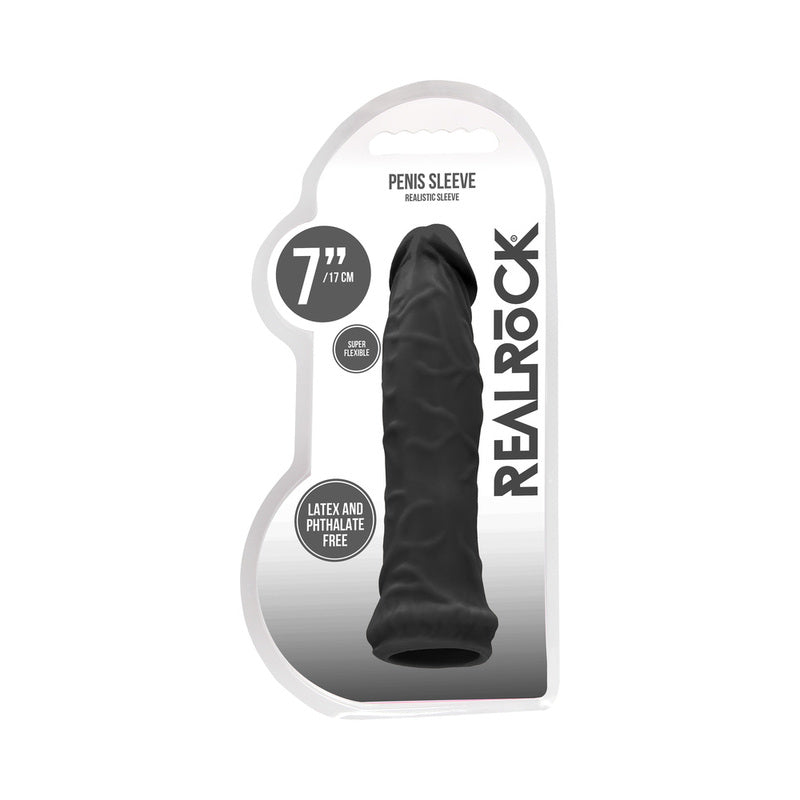 RealRock Skin 6 in. Penis Extender Sleeve – Black