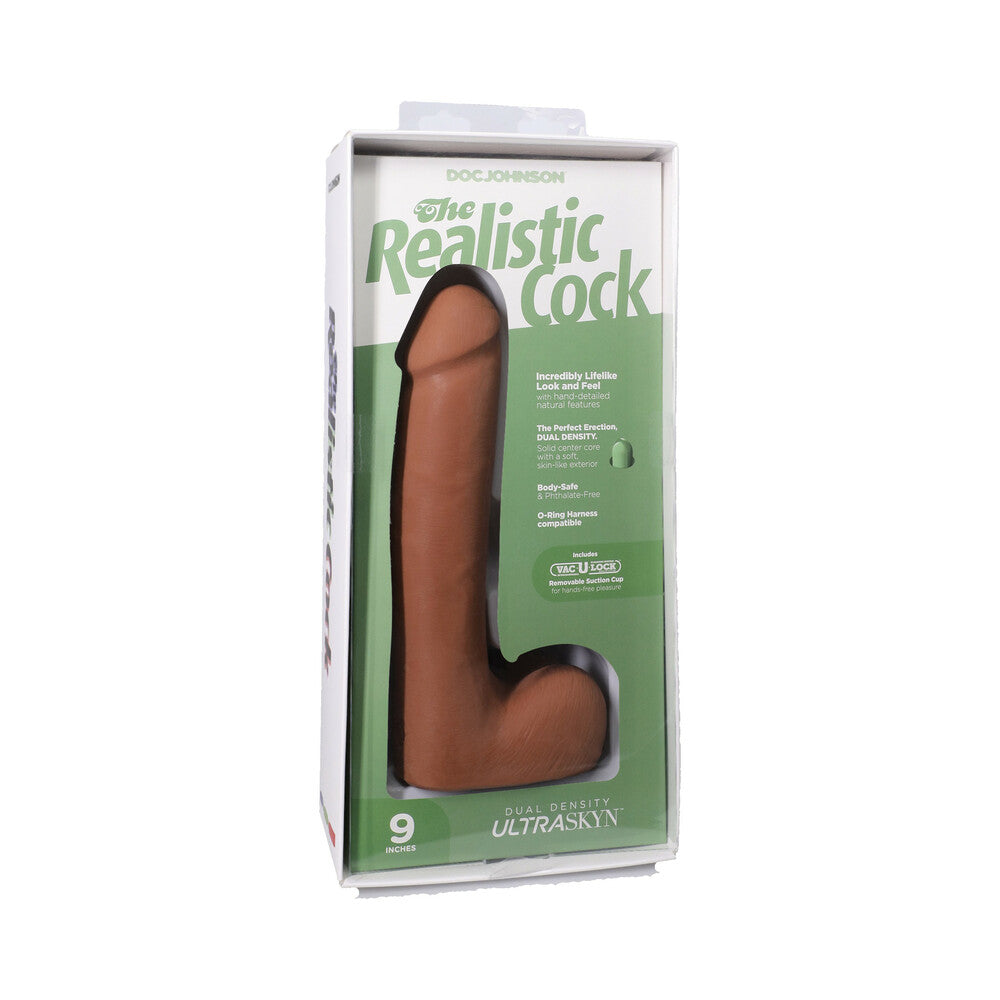 Doc Johnson 9 in. Realistic Cock ULTRASKYN Dildo with Suction Cup - Caramel