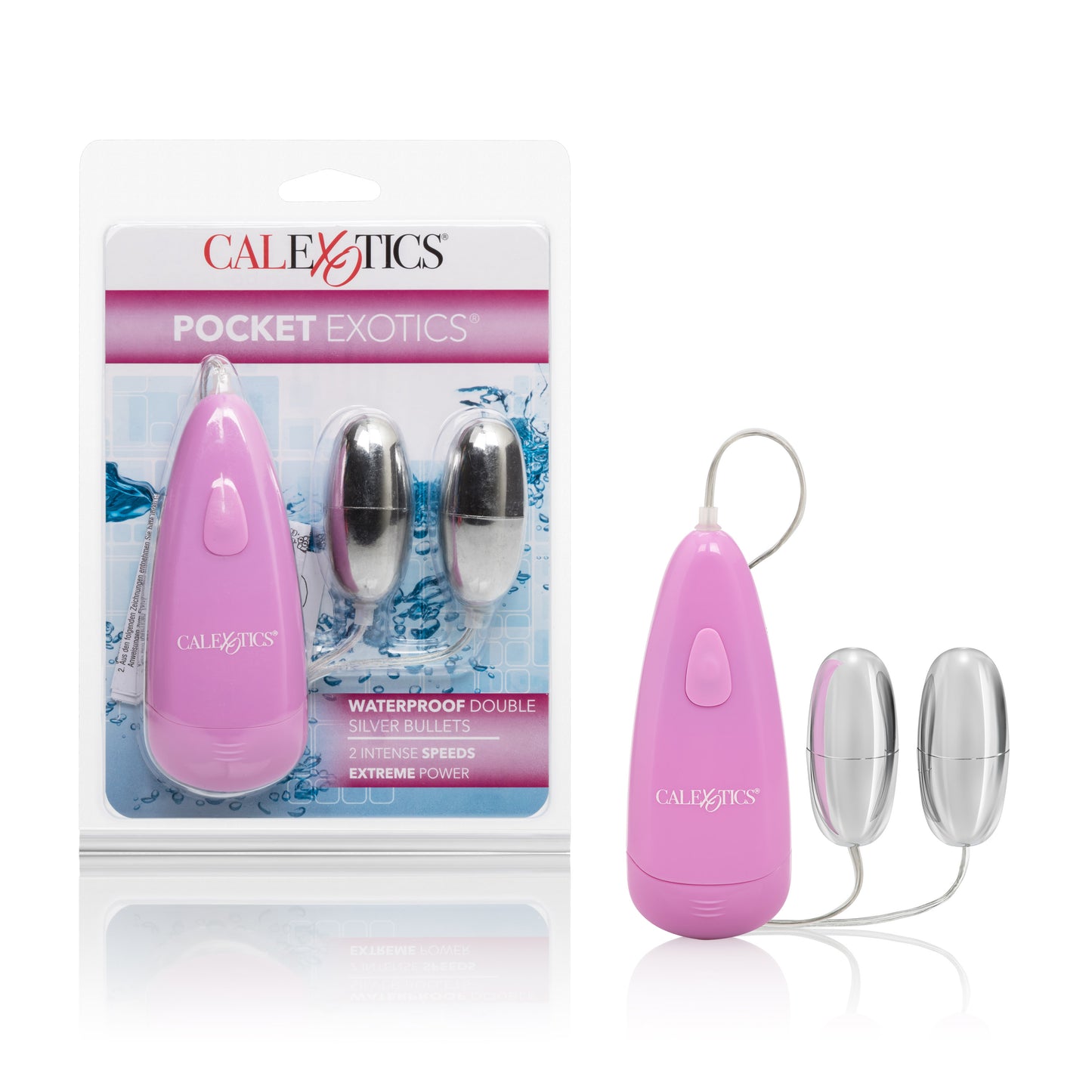 CalExotics Pocket Exotics Waterproof Double Silver Bullets – Pink