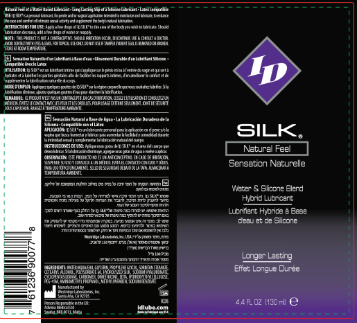 ID Silk Silicone and Water Blend Lubricant 4.4 Oz – Water-Based and Silicone Blend