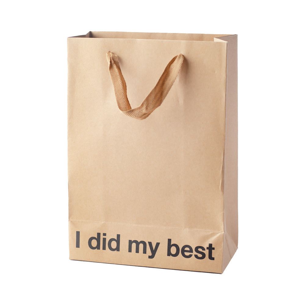 Wood Rocket I Did My Best Gift Bags – Tan, 3pk