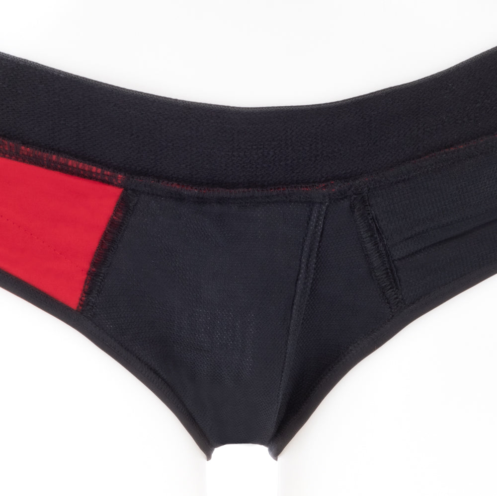 SpareParts Tomboi Cover Brief Style Underwear Harness – Red/Black – Size 2XL