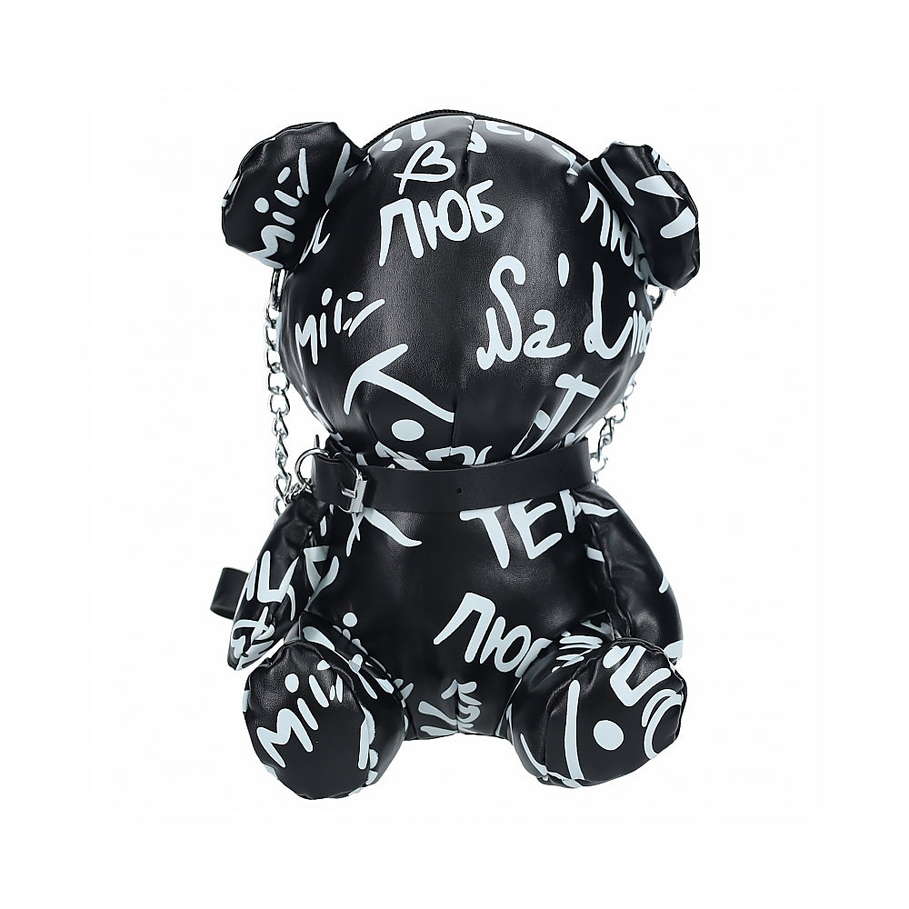 Shots Bear Bag Pleather Writing Bag – Black