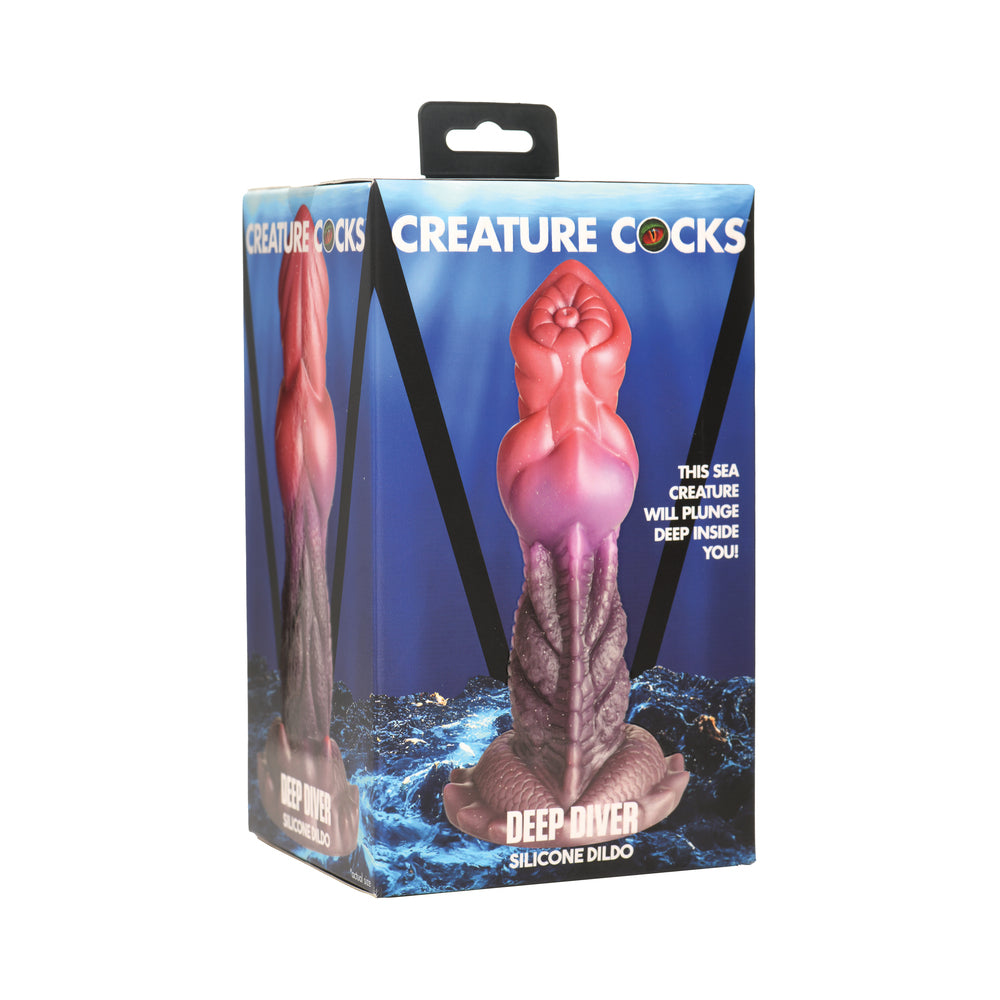 Creature Cocks Deep Diver Silicone Dildo – Multi-Color, Textured