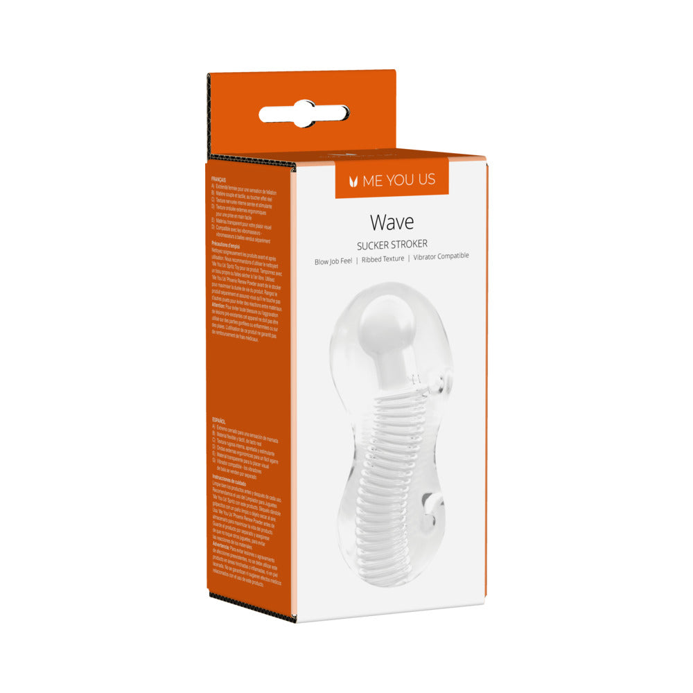 Me You Us Wave Sucker Stroker – Clear Male Masturbator