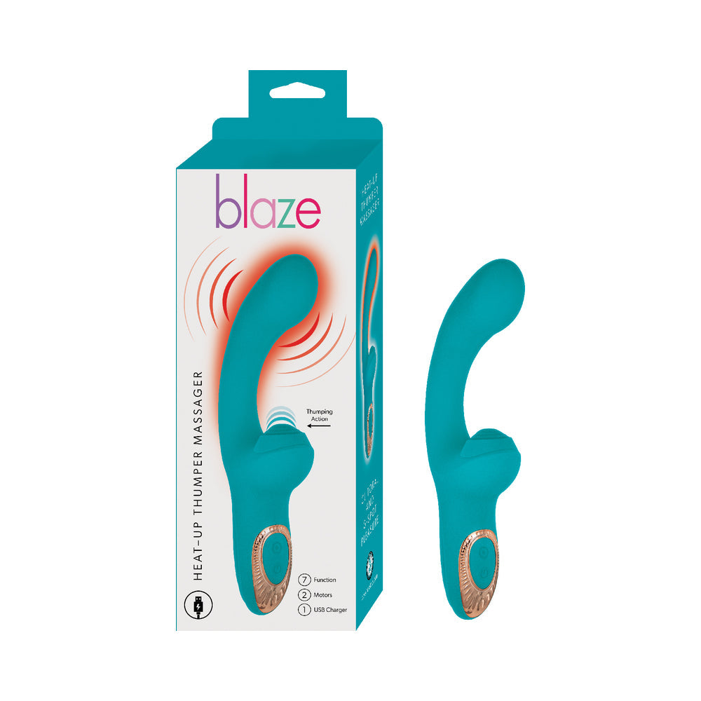 Nasstoys Heat-Up Thumper Massager – Teal – Vibrating and Heating Function