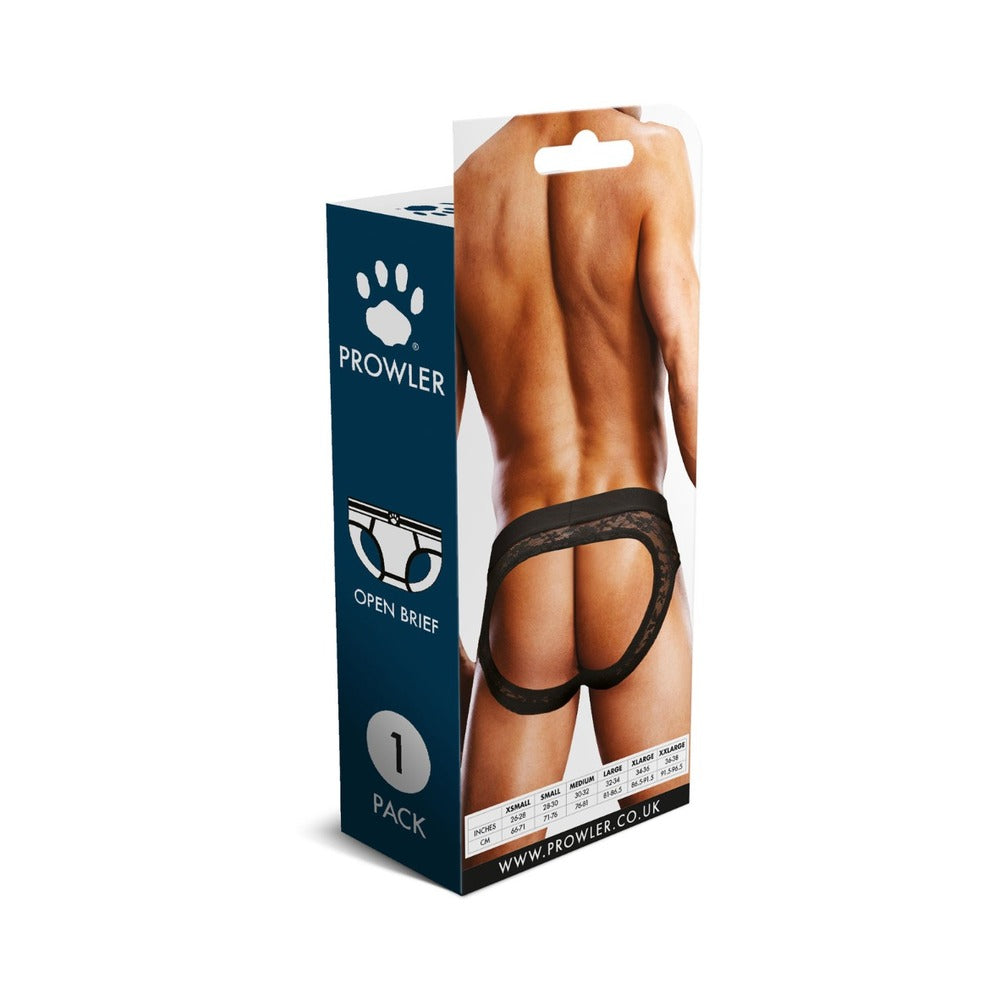 Prowler Lace Open Brief – Black – Size M