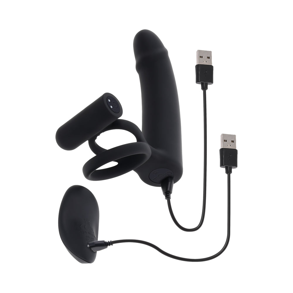 Gender X Full Swing Black Vibrating Ring with Remote Control