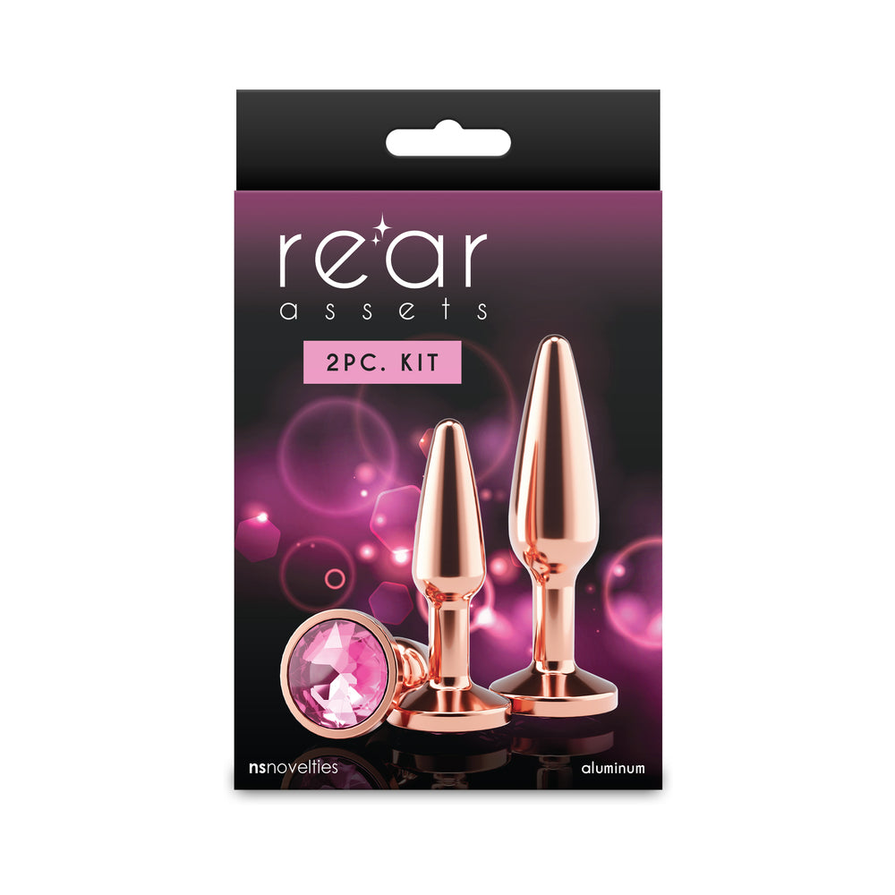 NS Novelties Rear Assets Tapered Trainer Plug Kit - Rose Gold/Pink - Anal Toys
