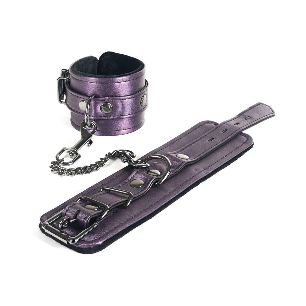 Spartacus Galaxy Legend Ankle Restraints – Purple Faux Leather with Locking Buckle