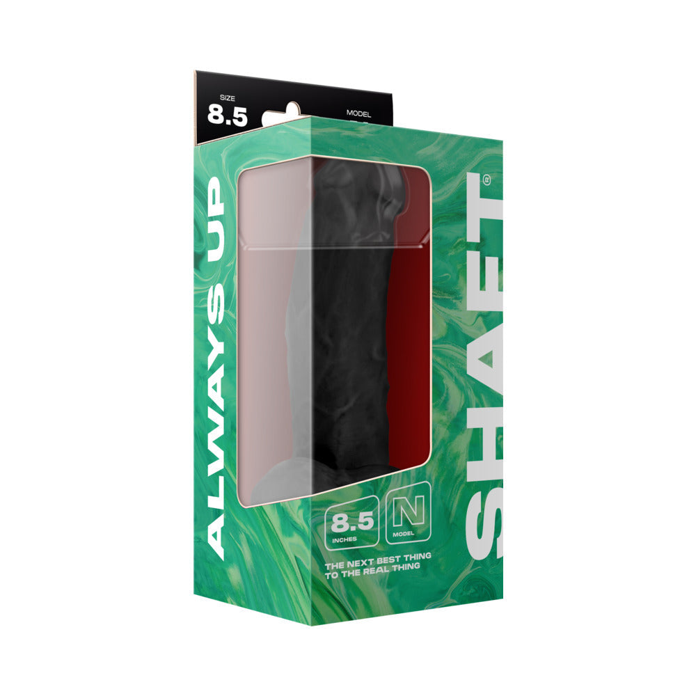 Shaft Model N 8.5 in. Liquid Silicone Dong with Balls – Black
