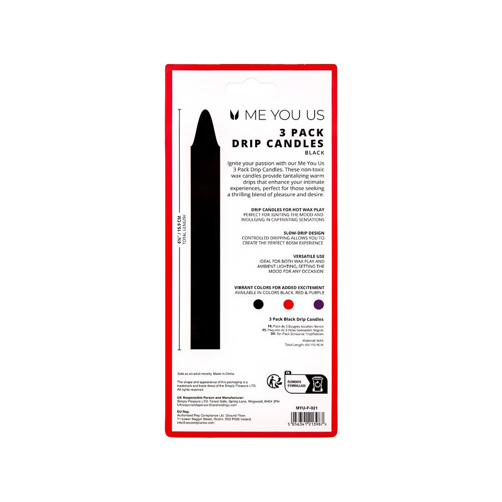 Me You Us Drip Candles 3 Pack – Black