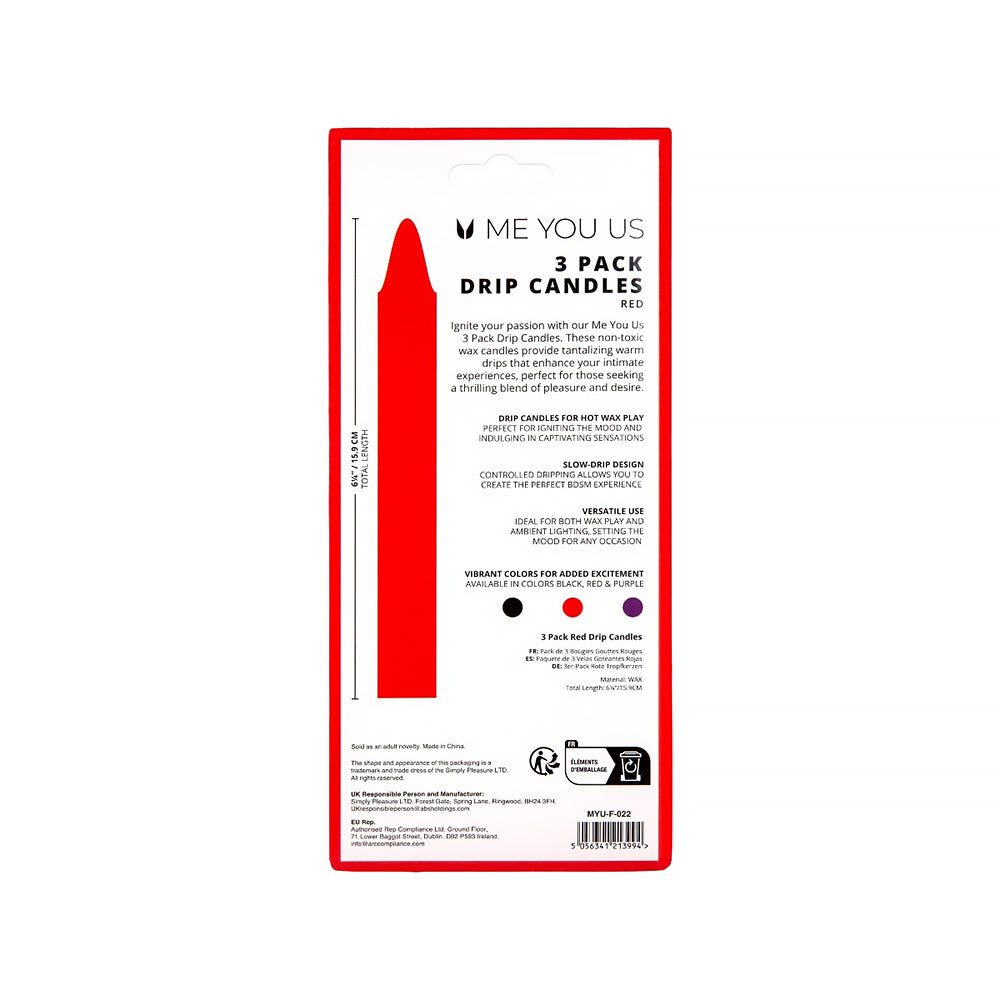 Me You Us Drip Candles Set – Red