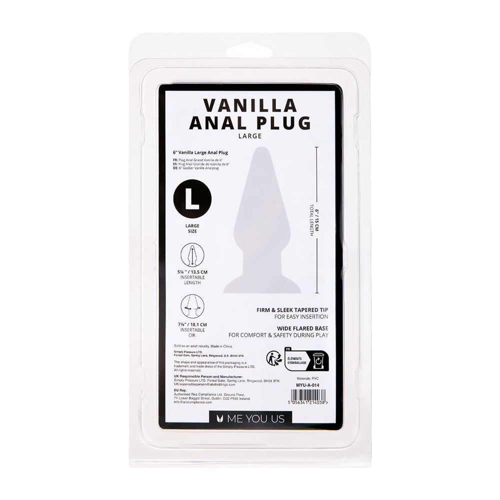 Me You Us Vanilla Large Anal Plug – Smooth Tear-Drop Shape