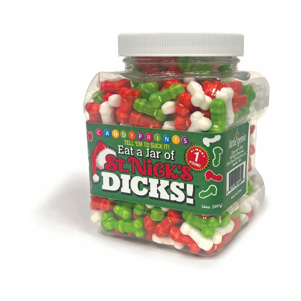 Little Genie St. Nick's Dicks! Candy Jar - 1 lb - Assorted Colors