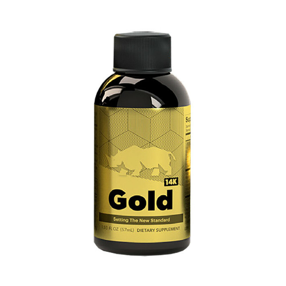 Rhino Gold 14K Liquid Shots 12-Pack Display – 2 oz Bottles