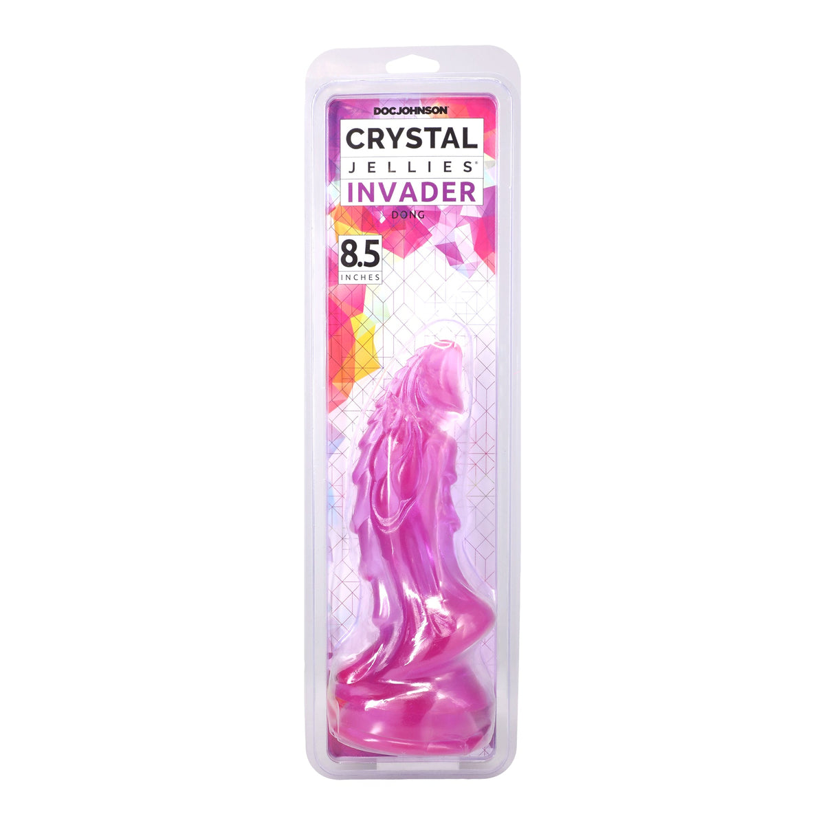 Doc Johnson Crystal Jellies Mythical Invader Dildo with Suction Cup – Light Purple