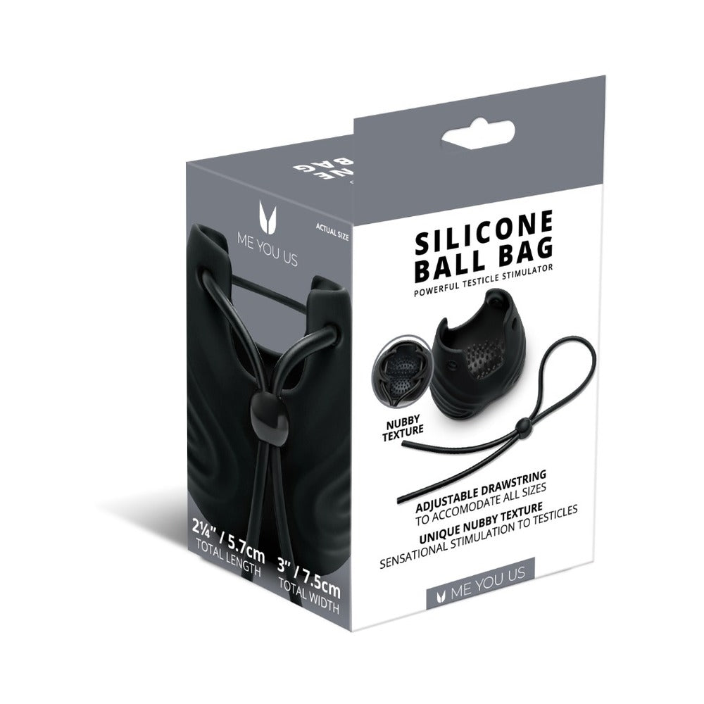 Me You Us Silicone Ball Bag with Built-in Vibrator – Black