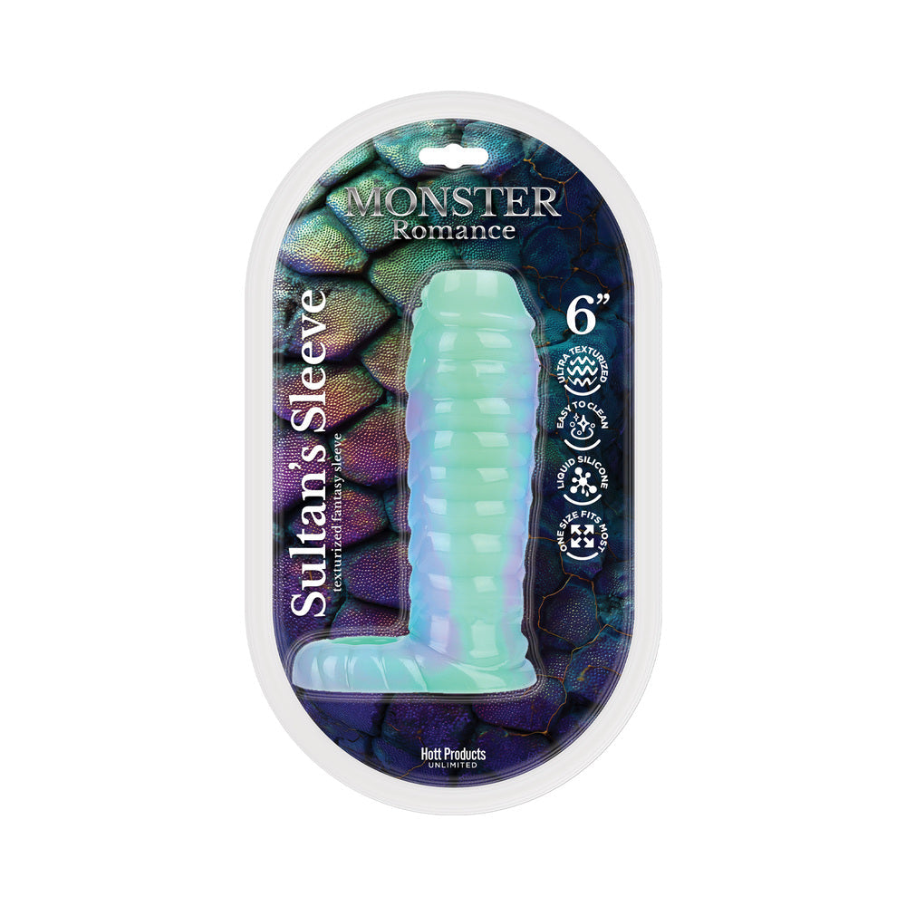 Monster Romance Sultans Sleeve Penis Sleeve with Scrotum Strap - Blue-Purple