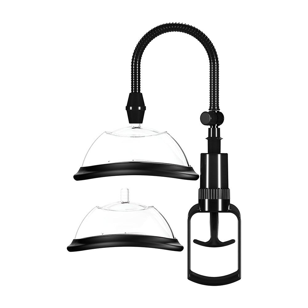 PUMPED Manual Vulva Pump – Black – Includes 2 Cups