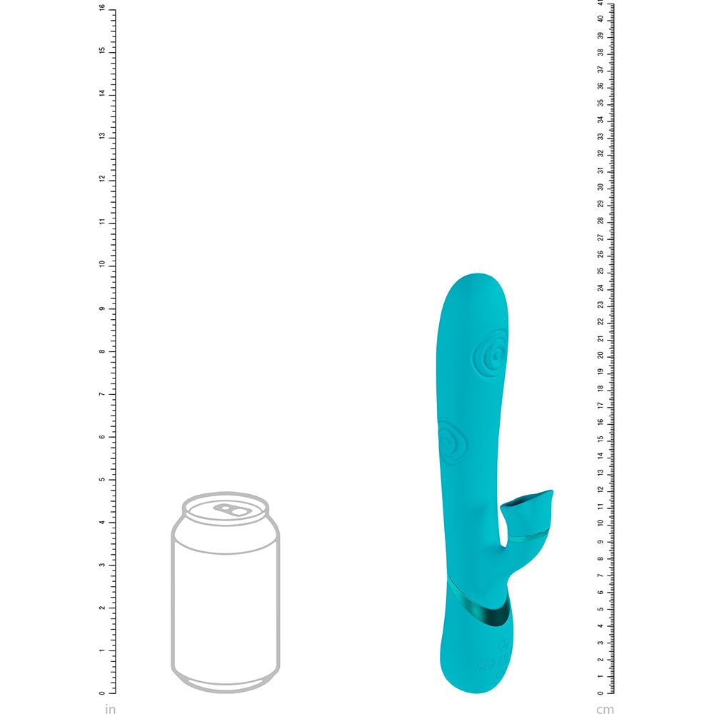 VIVE Fiore Rechargeable G-Spot Air Wave and Tapping Flared Clit Stimulator – Blue