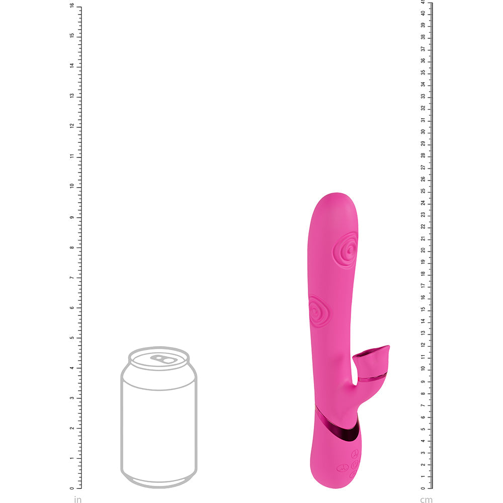 VIVE Fiore Rechargeable G-Spot Air Wave and Tapping Clit Stimulator – Hot Pink