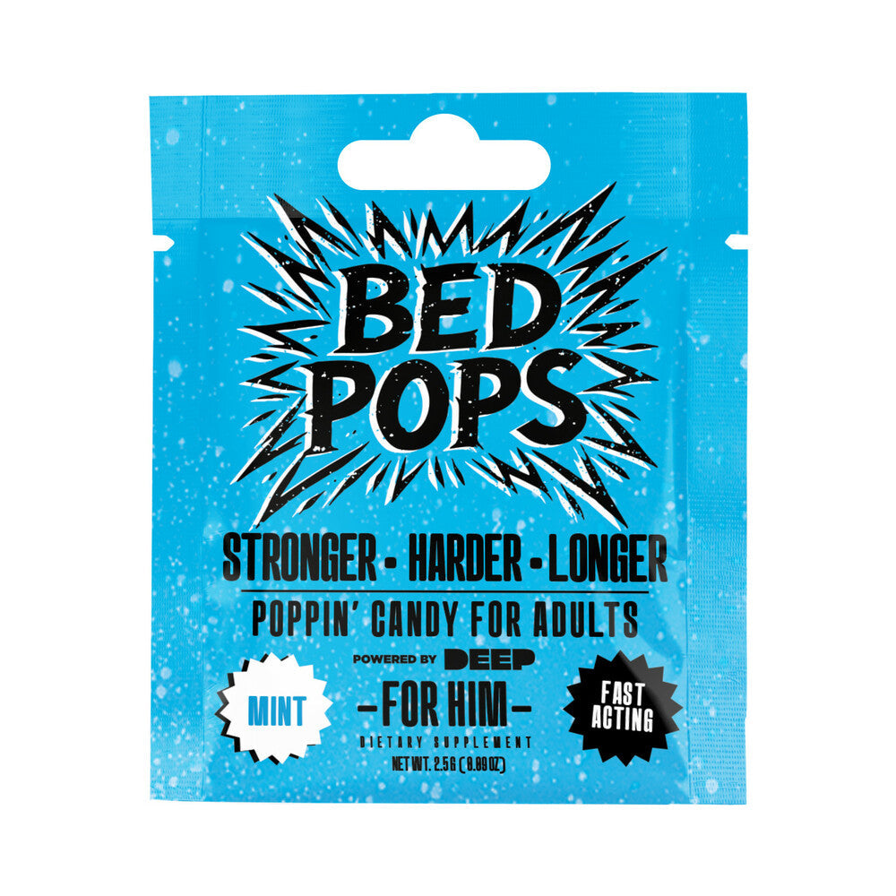 Doc Johnson Bed Pops For Him Popping Candy 2.5g Sachet Mint – 24-Pack Display