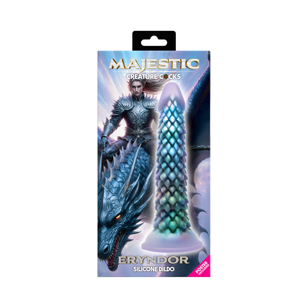 Majestic Eryndor Dragon Silicone Dildo – Teal/Purple
