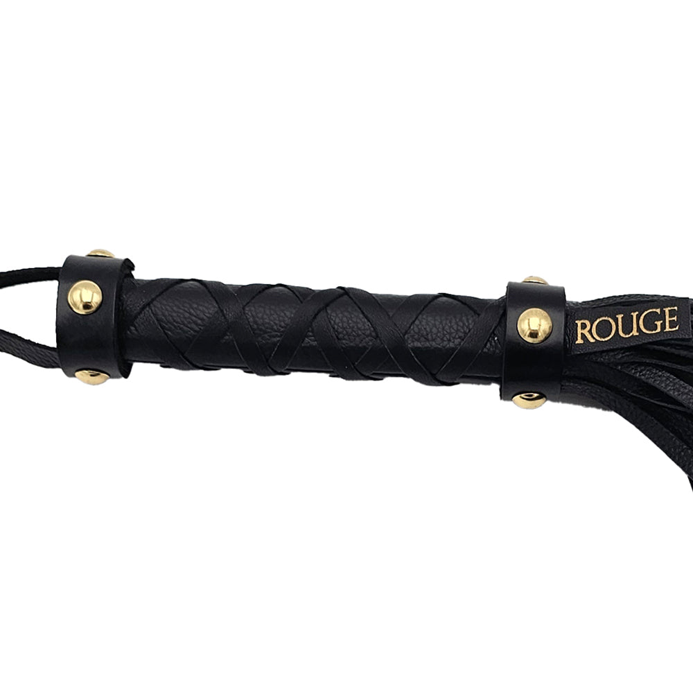 Rouge Leather Flogger – Black with Gold Accessories