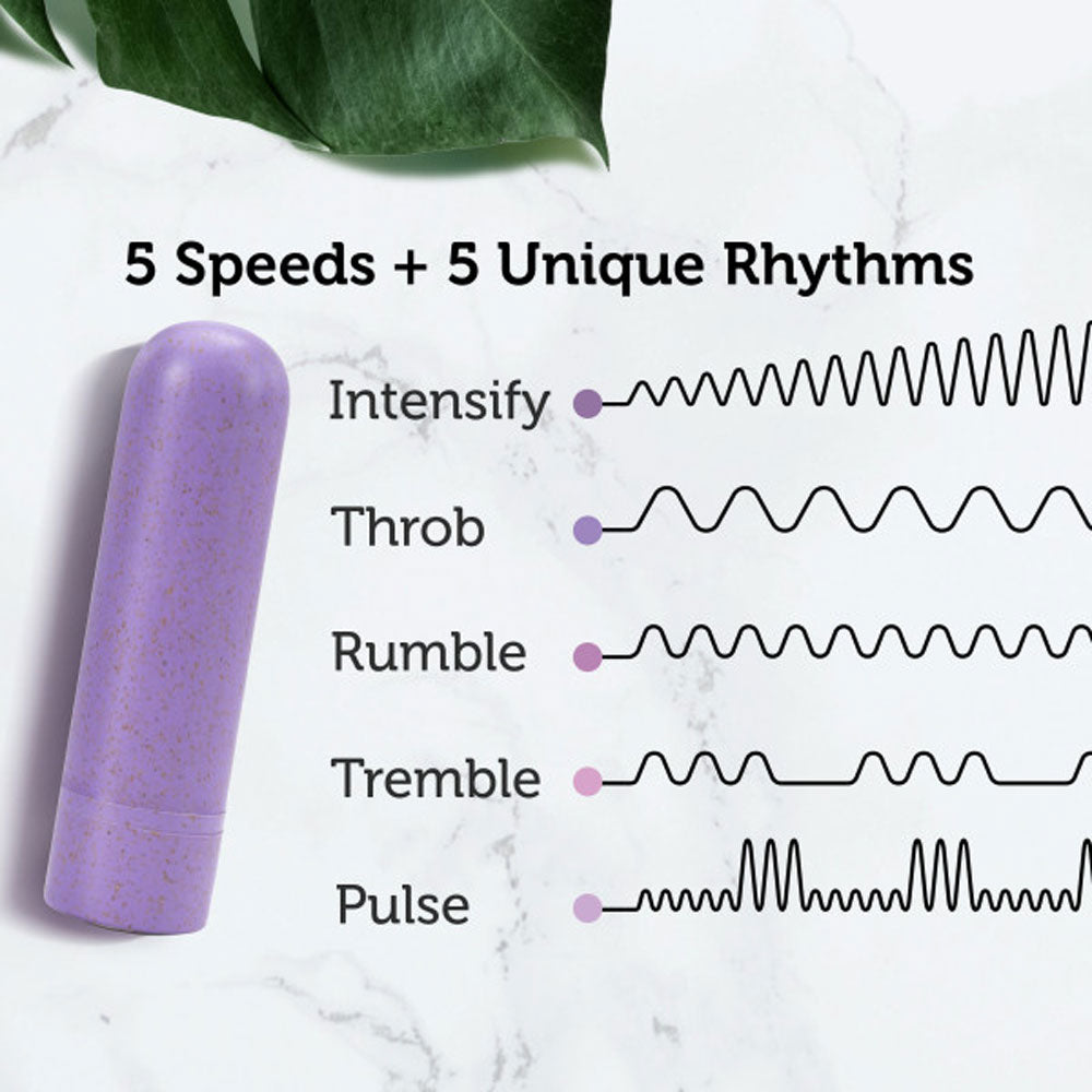 Gaia Eco Rechargeable Bullet Vibrator - Lilac - 10 Vibration Functions