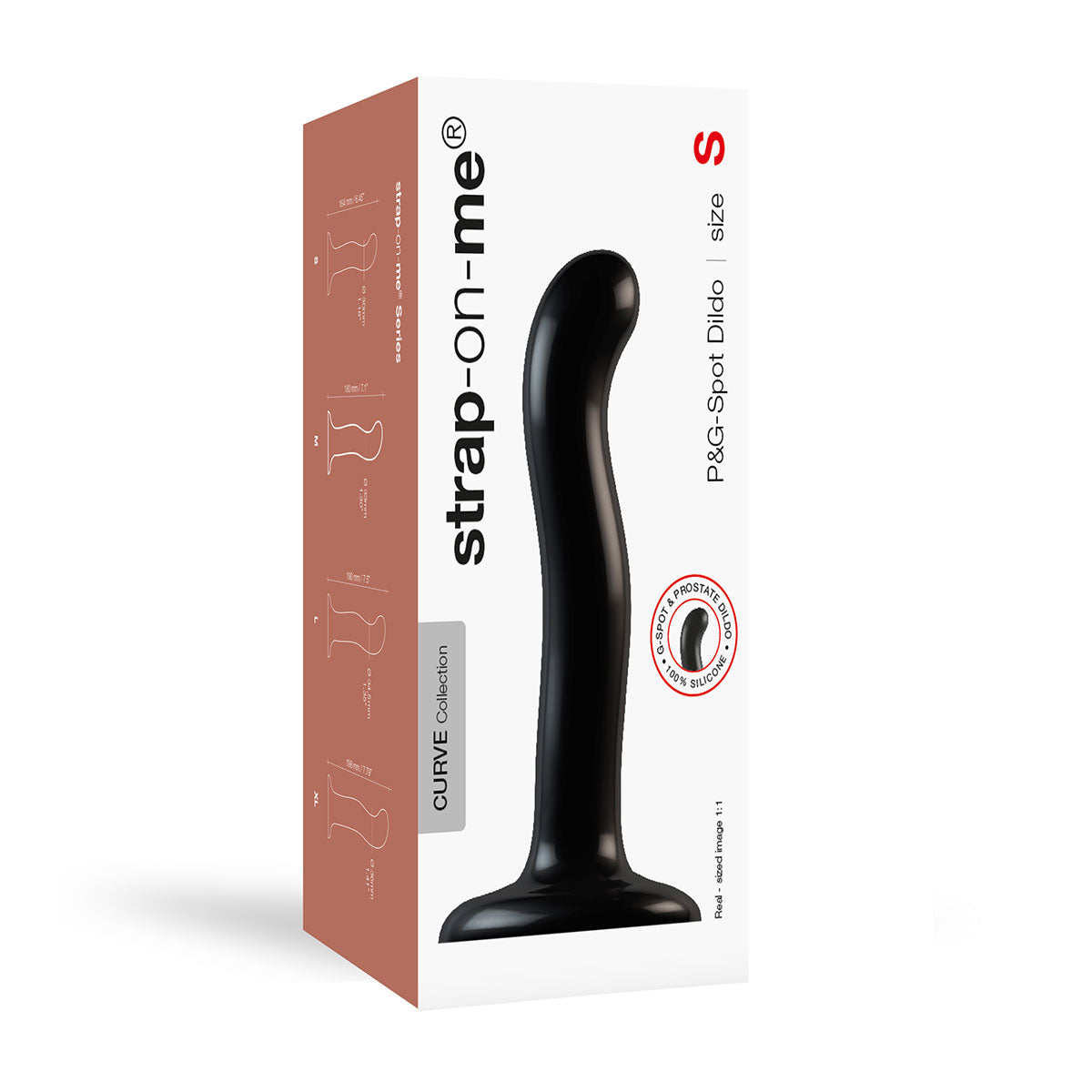 Strap-On-Me P&G-Spot Dildo – Black – Small – Ergonomic Design for G and P Spot Stimulation