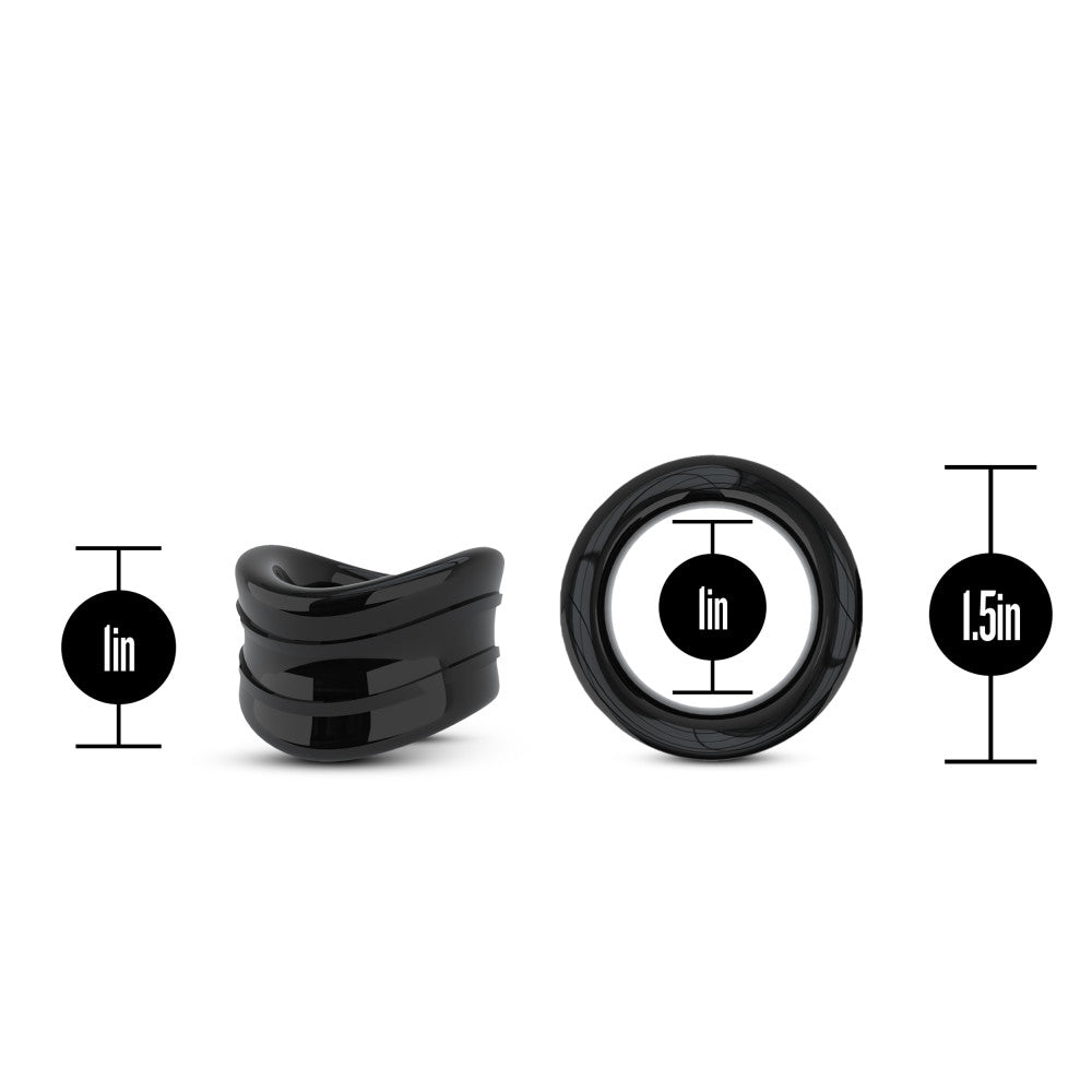 Blush Stay Hard Beef Ball Stretcher - 1 Inch Diameter - Black