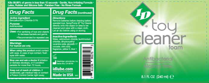 I.D. Lubricants Toy Cleaner Foam 8.1 Oz - Alcohol-Free Toy Cleaner with Green Apple Scent