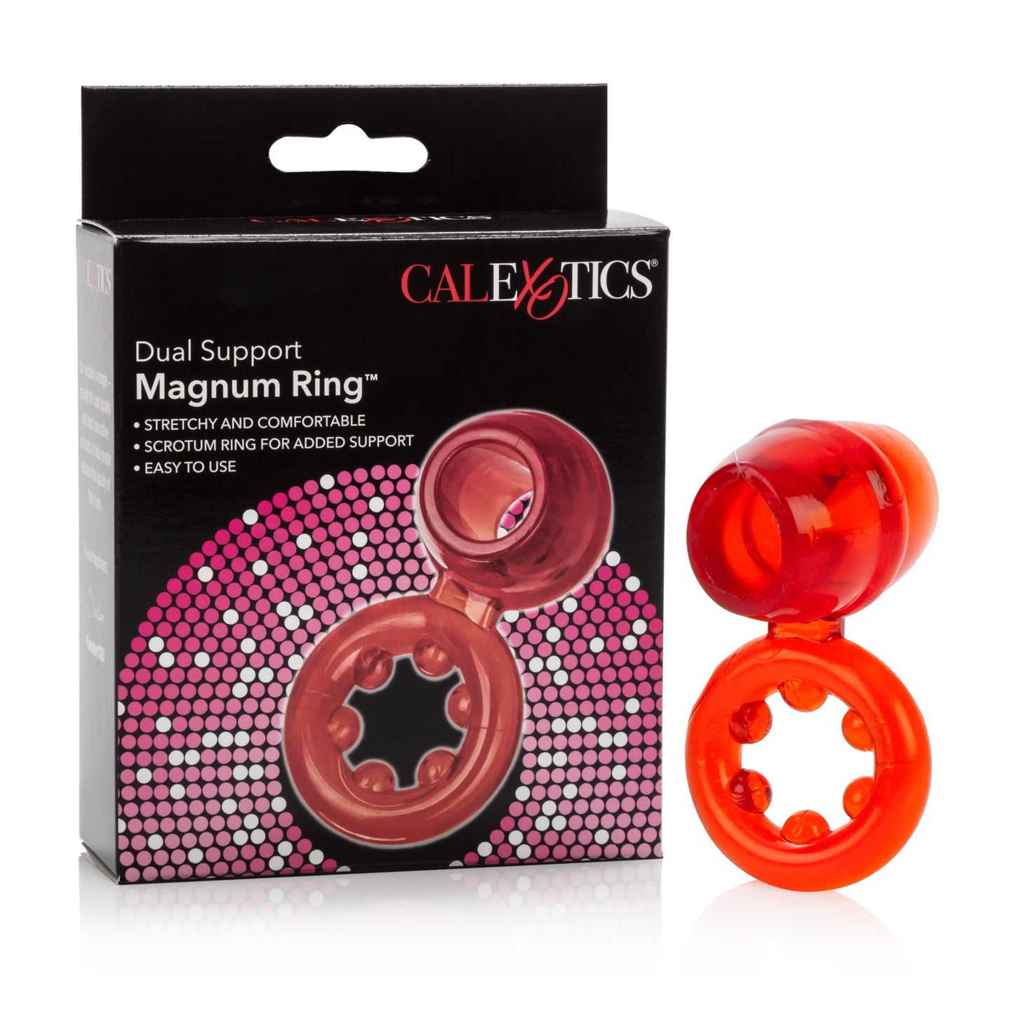 CalExotics Dual Support Magnum Ring – Red – Stretchy Enhancer Ring