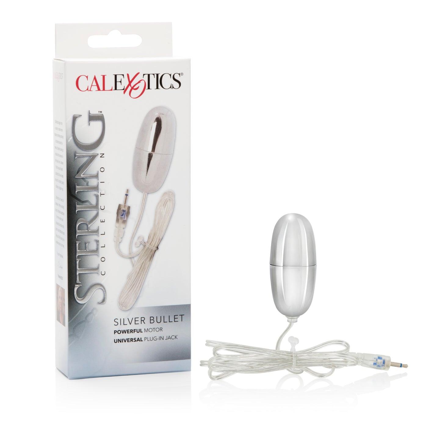 CalExotics Sterling Collection Silver Bullet – Vibrating Stimulator – Silver