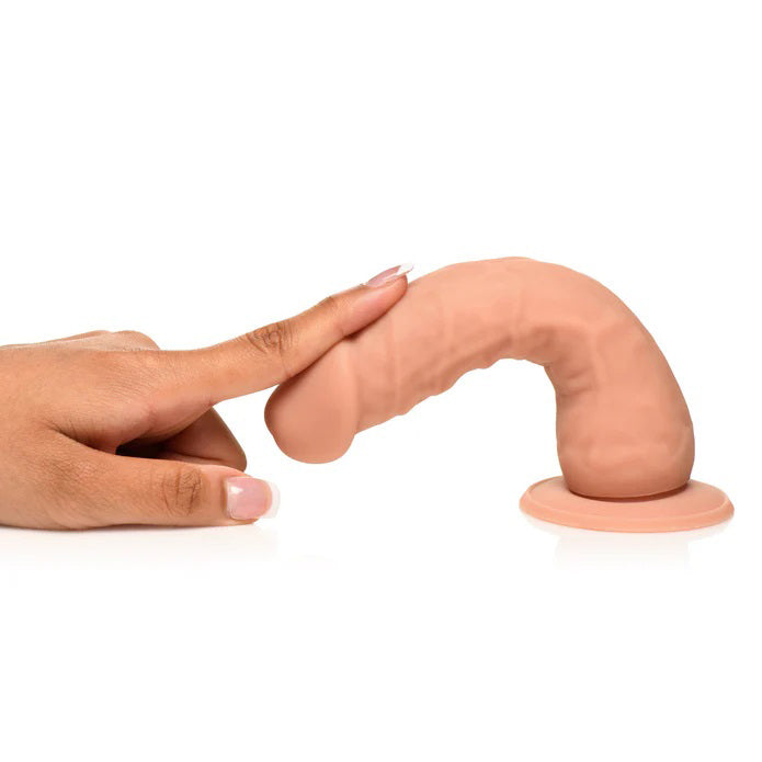 Curve Toys Easy Riders 7" Silicone Dildo - Realistic, Bendable, Tan