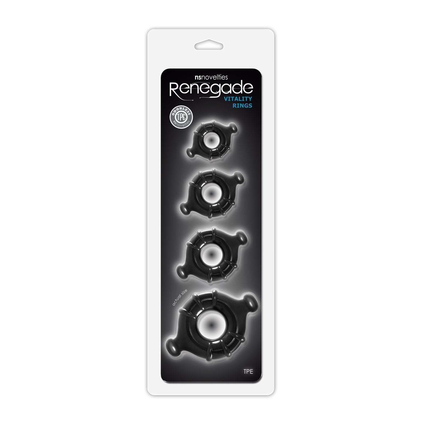 Renegade Vitality Rings - Cock Rings Set with 4 Sizes - Black
