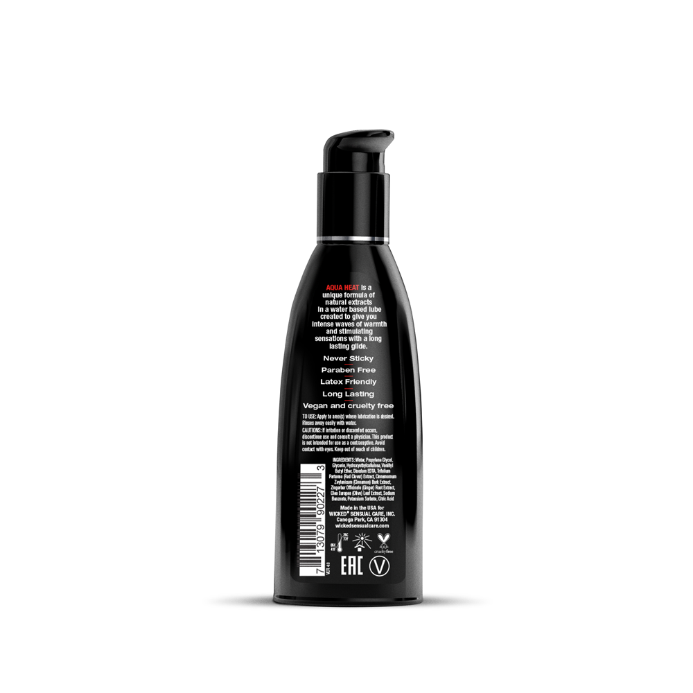 Wicked Aqua Heat Water Based Lubricant – 2 Fl. Oz. – Warming Sensation