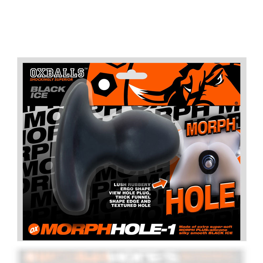 Oxballs Morph Hole 1 Small Silicone Sex Toy - Black Ice