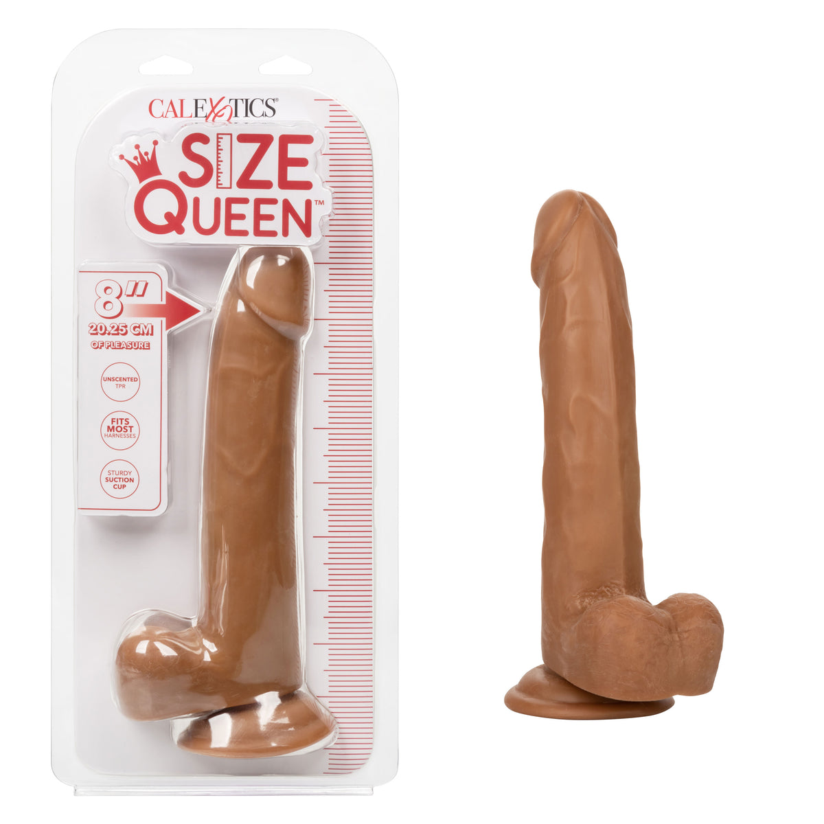 CalExotics 8-Inch Size Queen Dong – Realistic, Waterproof, Brown