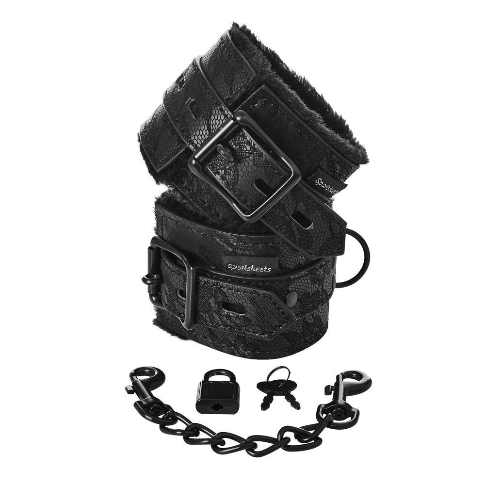 Sportsheets Sincerely Fur Lined Hand Cuffs – Black