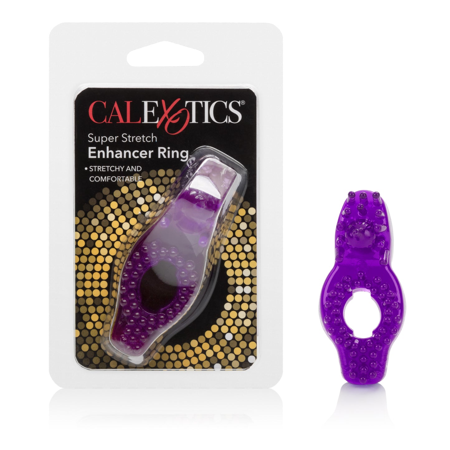 CalExotics Super Stretch Style D Erection Enhancement Ring with Ticklers - Purple