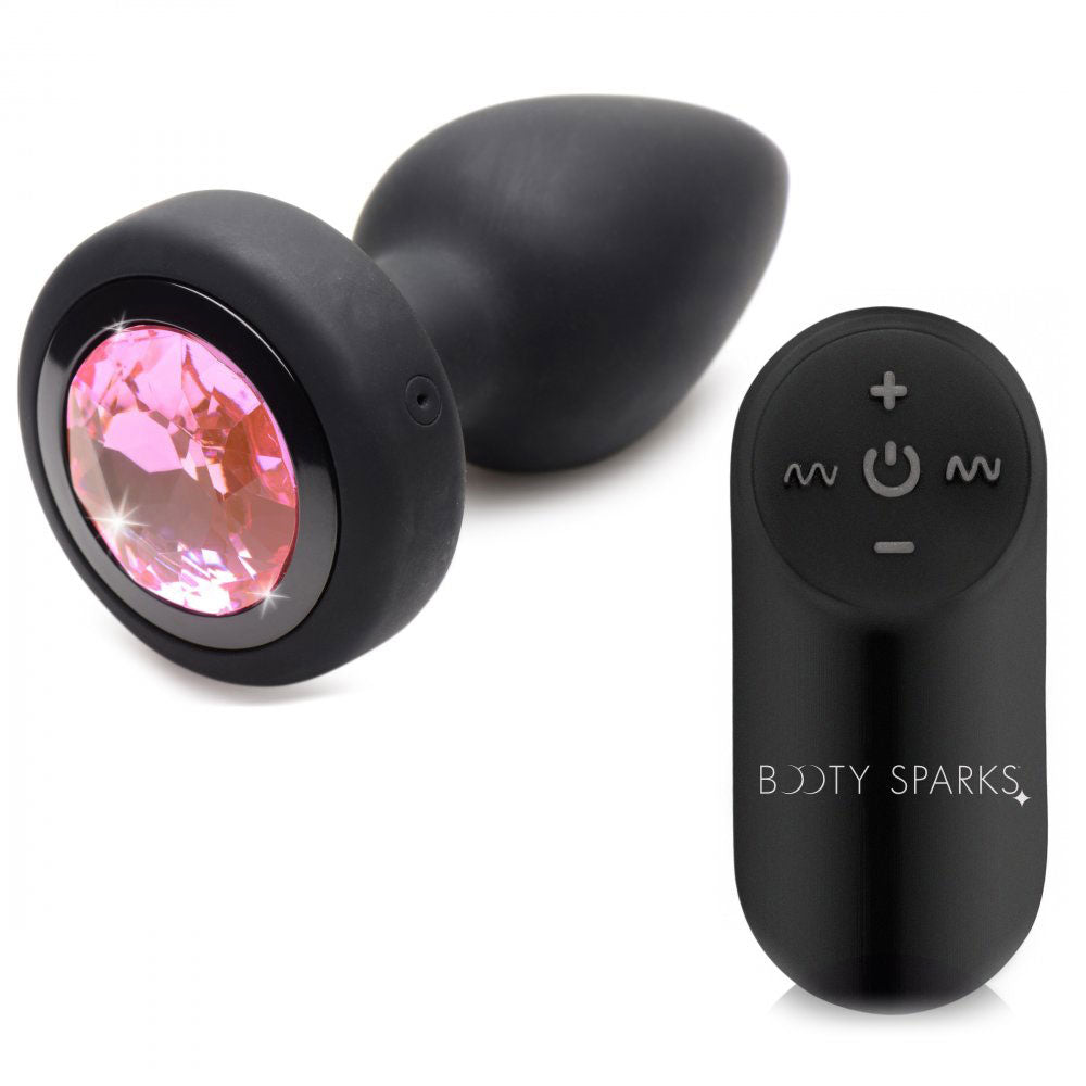 XR Brands 28x Silicone Vibrating Anal Plug with Remote - Pink