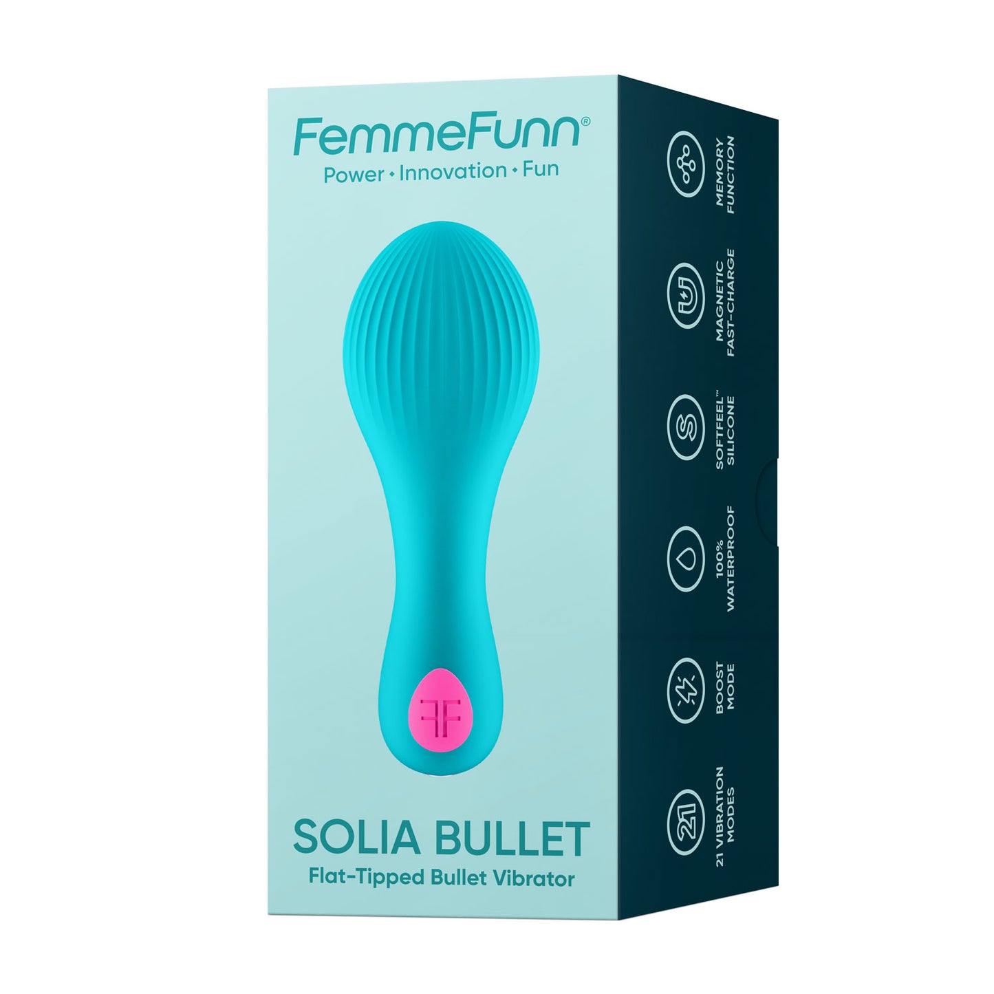 Femme Funn Solia Bullet Vibrator – Flat Tipped – Turquoise